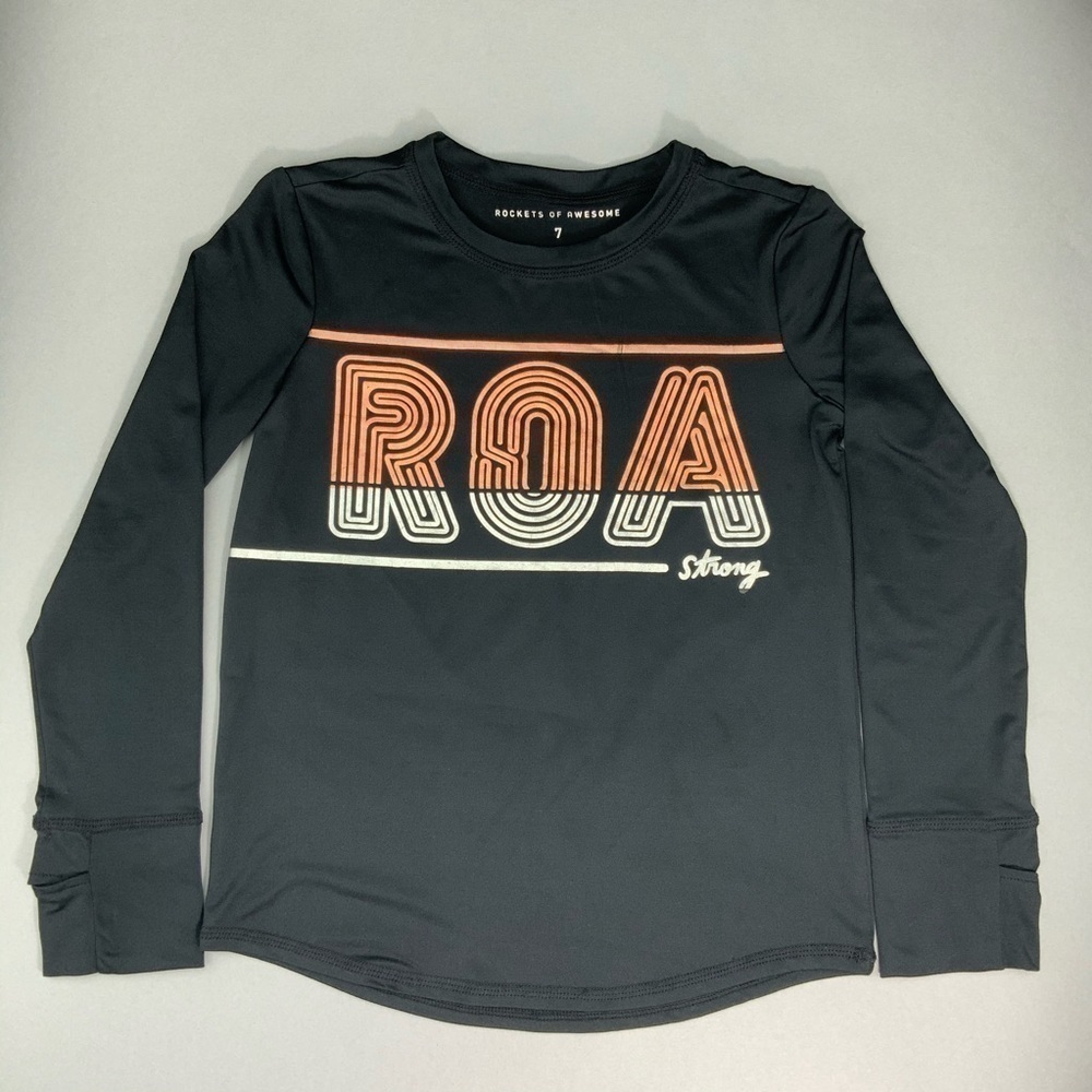 Rockets Of Awesome Girl’s Metallic Athletic Long Sleeve Shirt Size 7